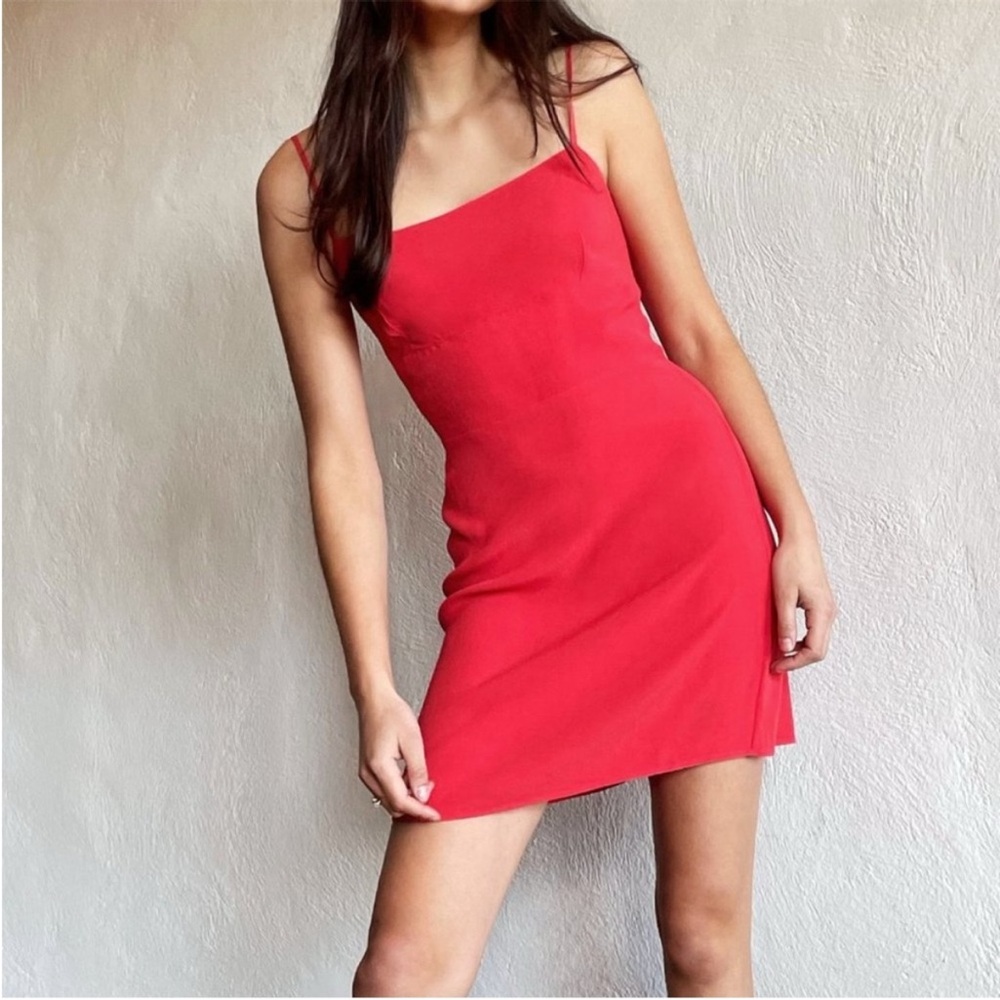 Sunday Best Red Mini Slip Dress